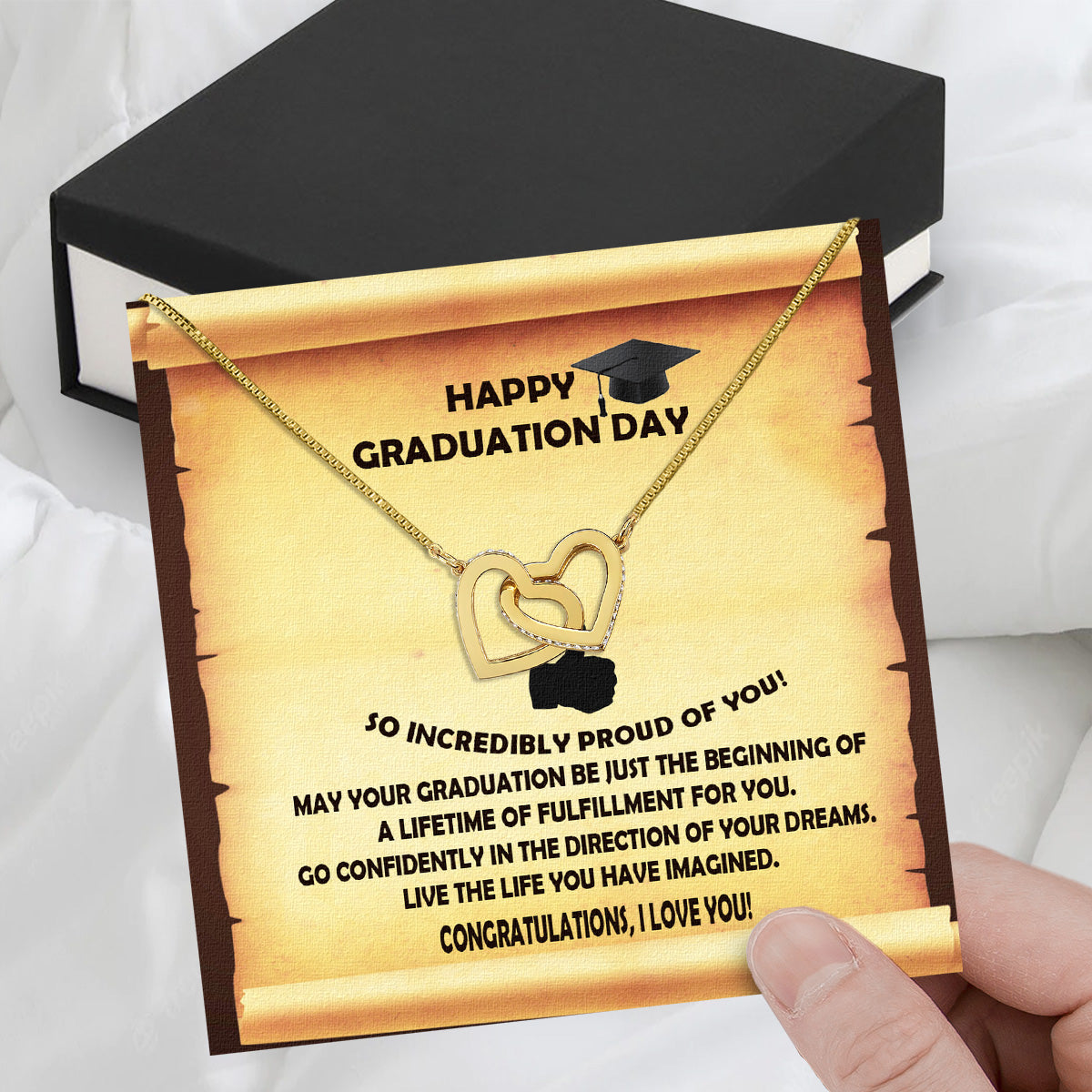 Graduation Day Personalized Message Card Necklace