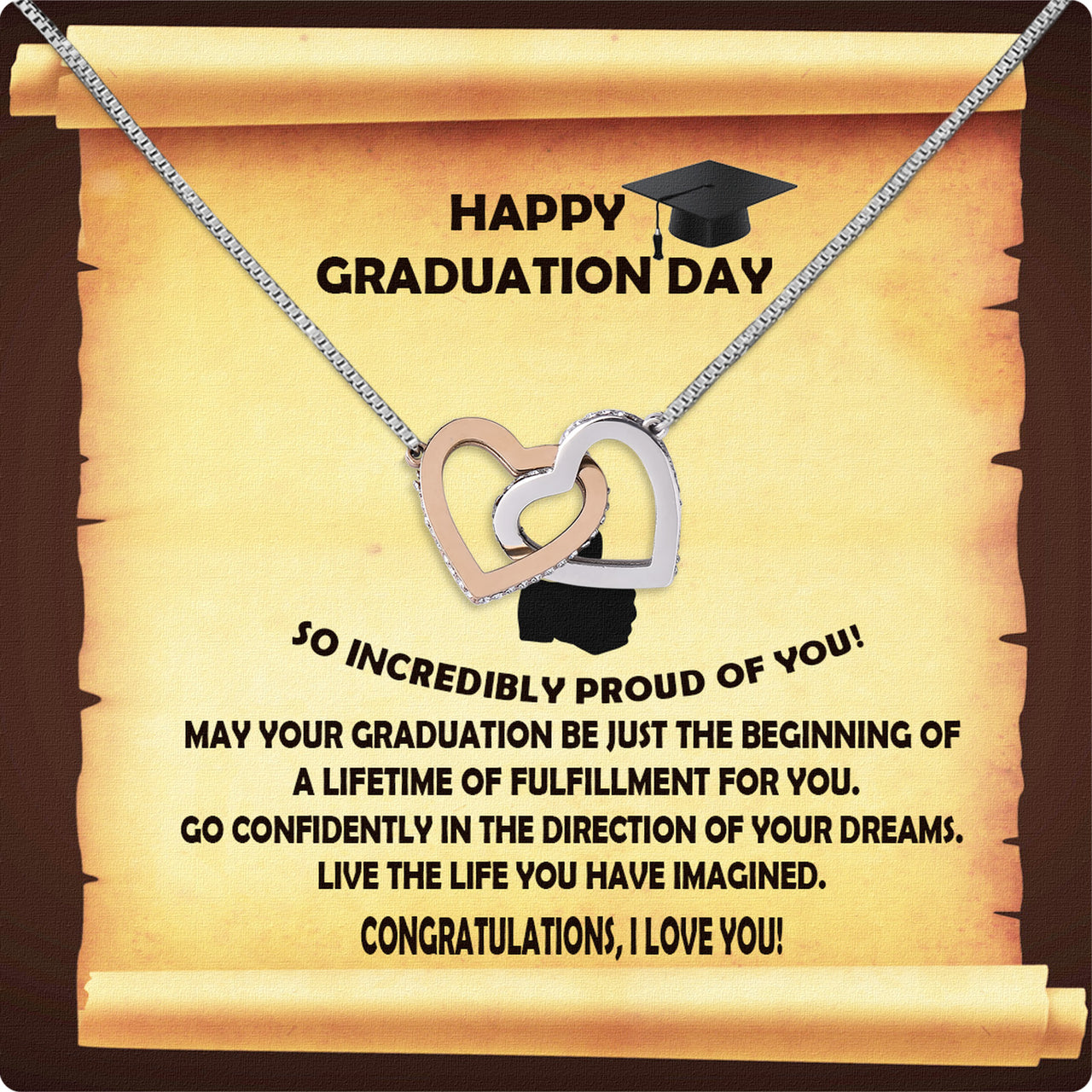 Graduation Day Personalized Message Card Necklace