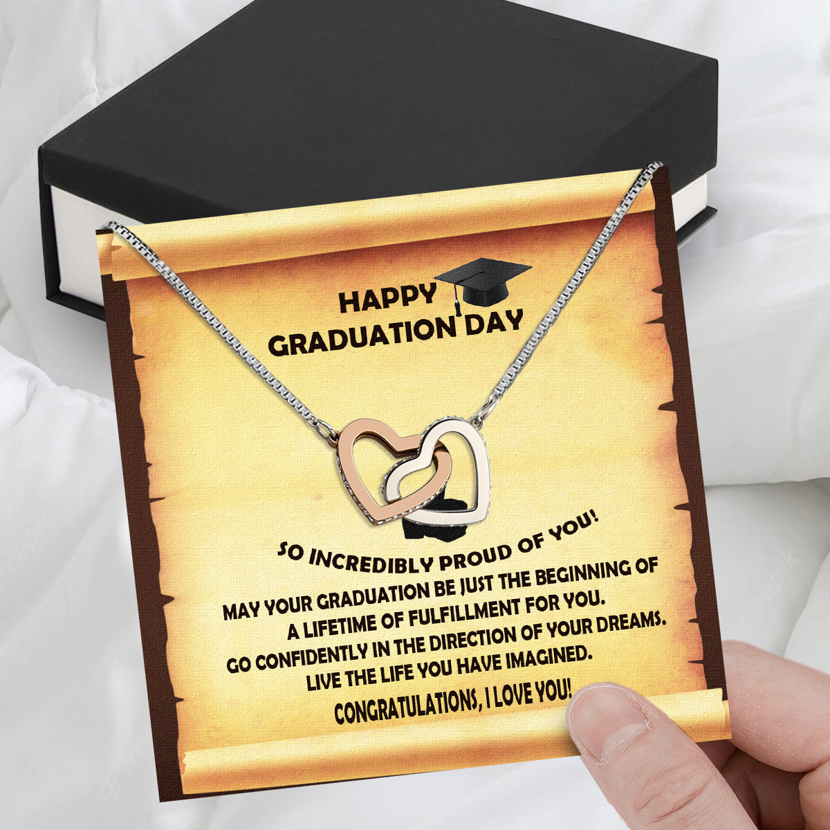 Graduation Day Personalized Message Card Necklace