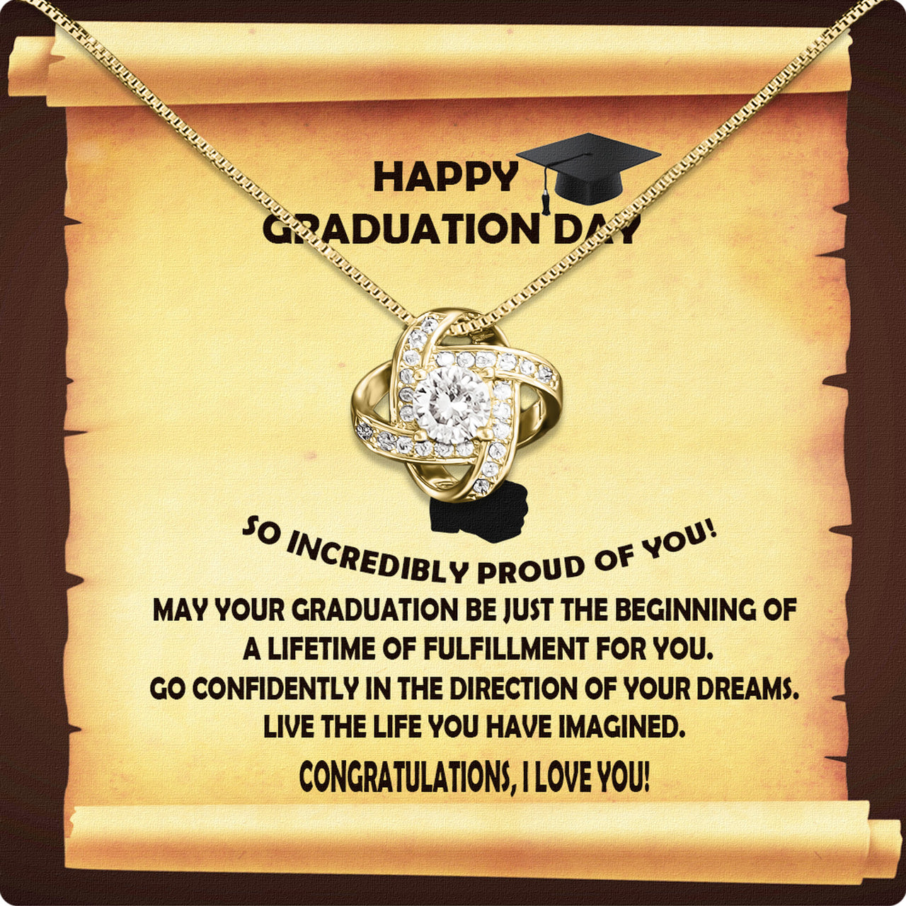 Graduation Day Personalized Message Card Necklace