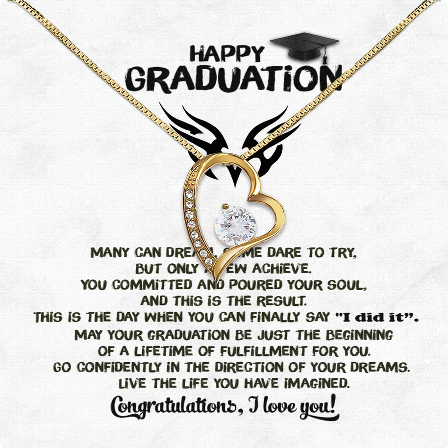 Graduation Day Personalized Message Card Necklace