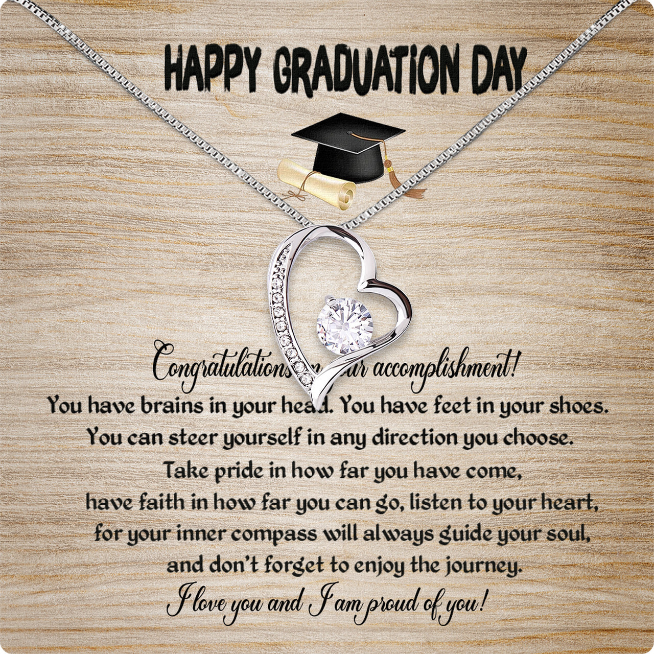 Graduation Day Personalized Message Card Necklace