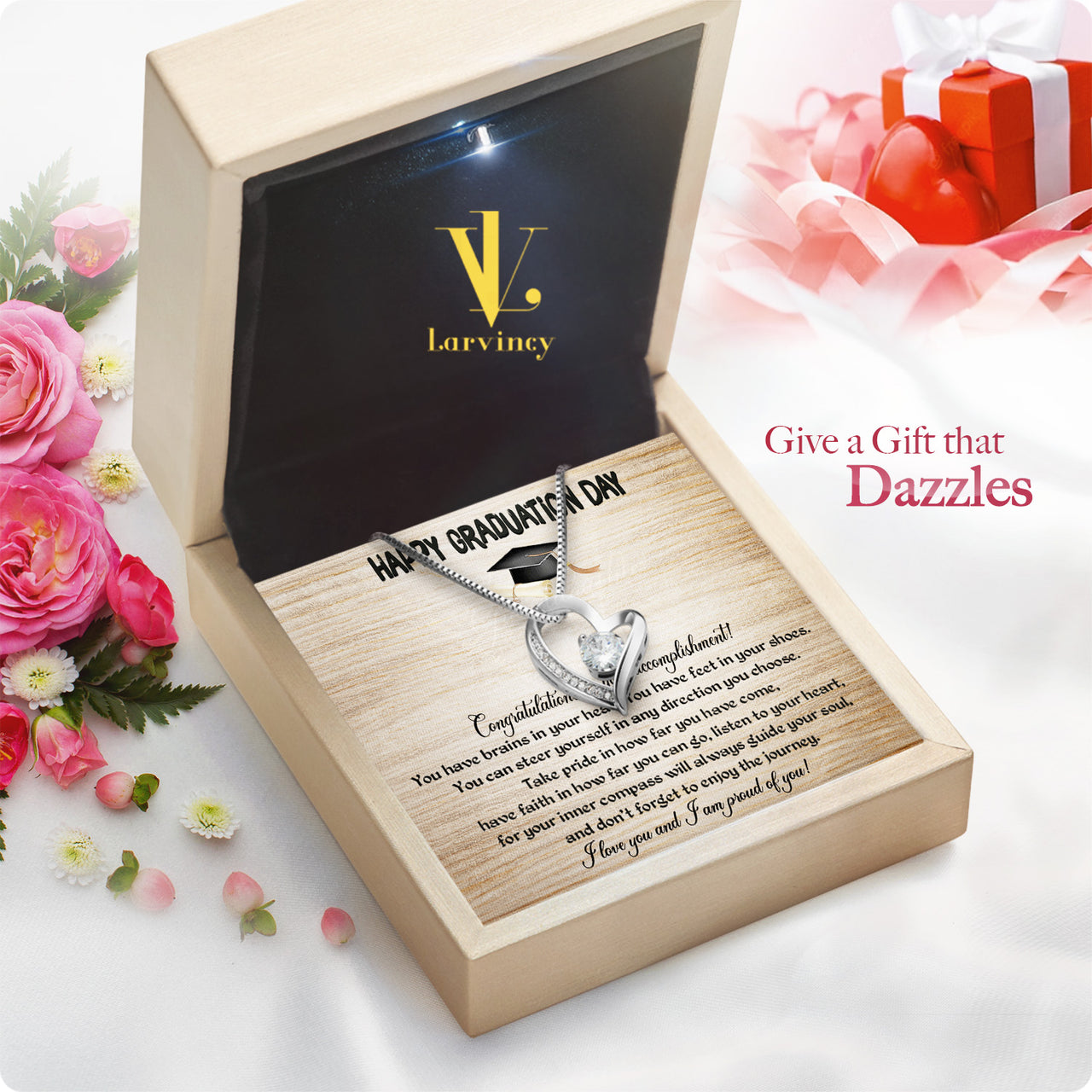 Graduation Day Personalized Message Card Necklace