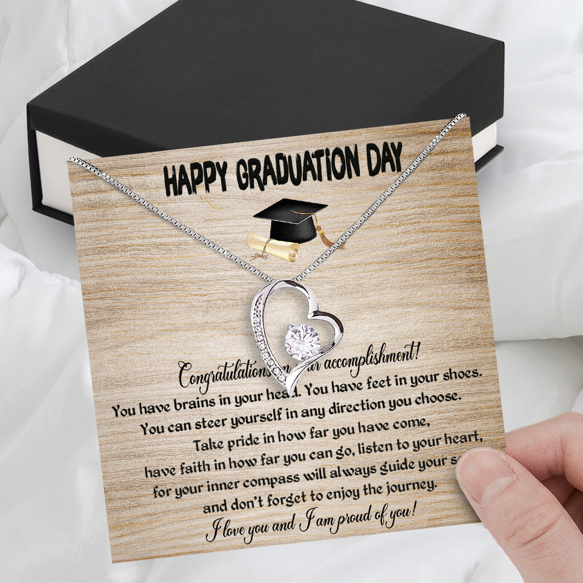 Graduation Day Personalized Message Card Necklace