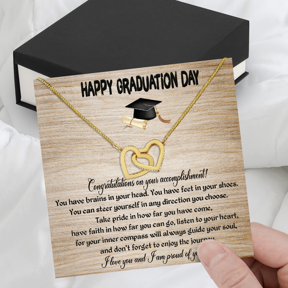 Graduation Day Personalized Message Card Necklace