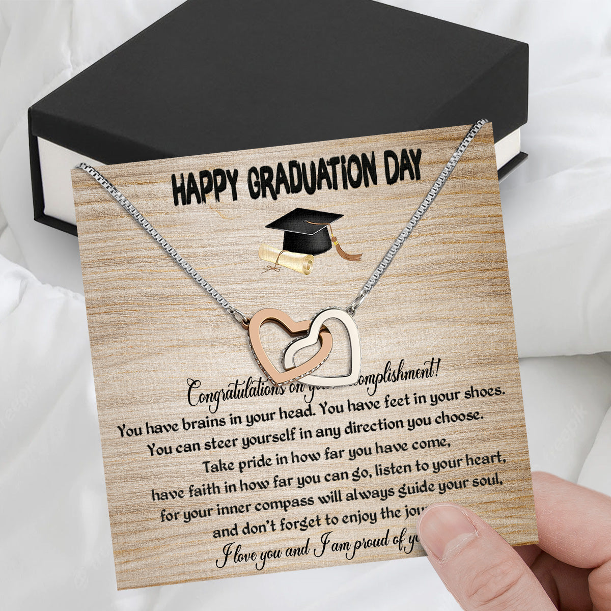 Graduation Day Personalized Message Card Necklace