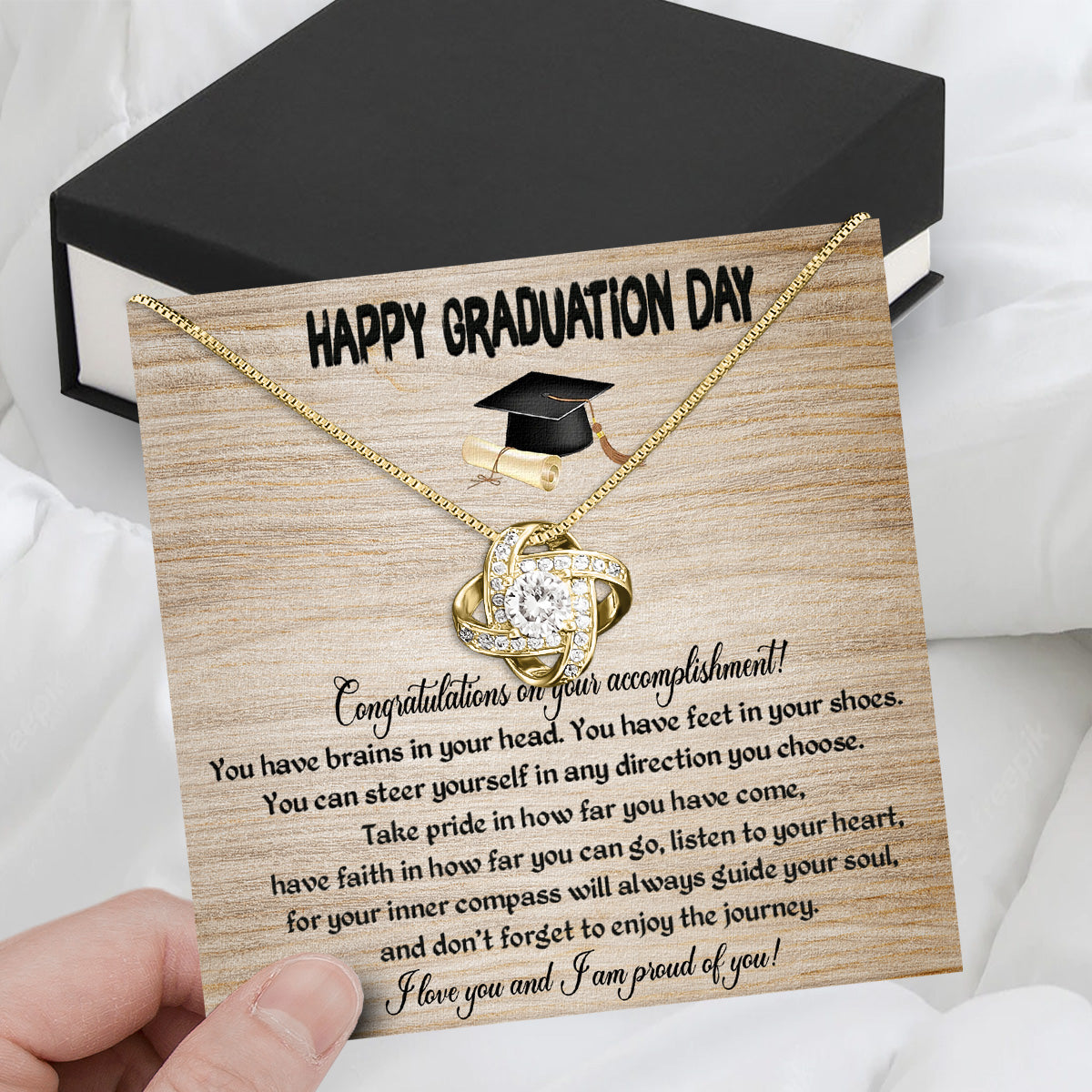 Graduation Day Personalized Message Card Necklace