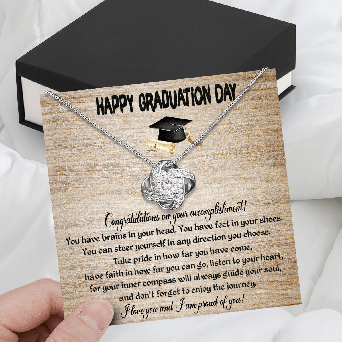 Graduation Day Personalized Message Card Necklace