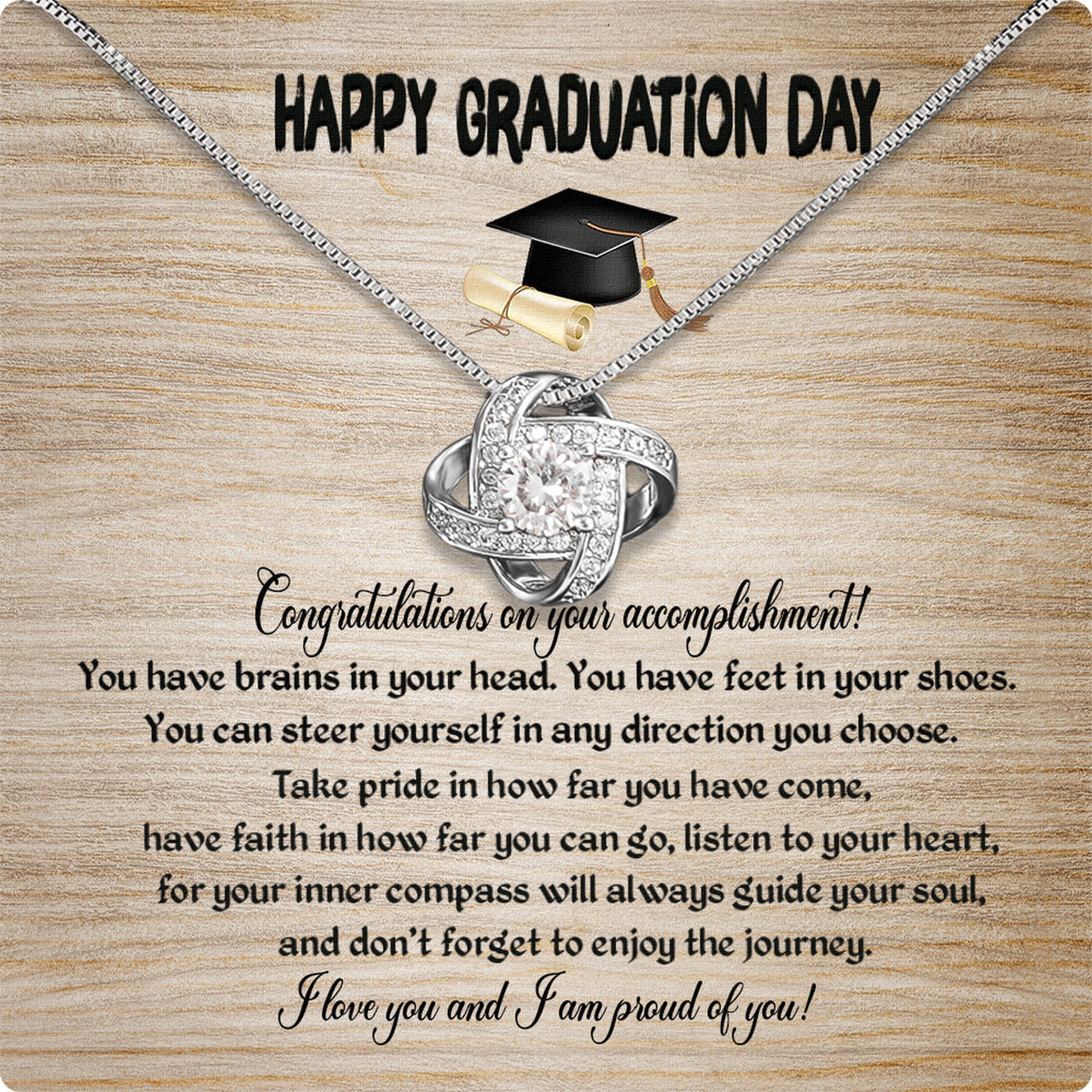 Graduation Day Personalized Message Card Necklace