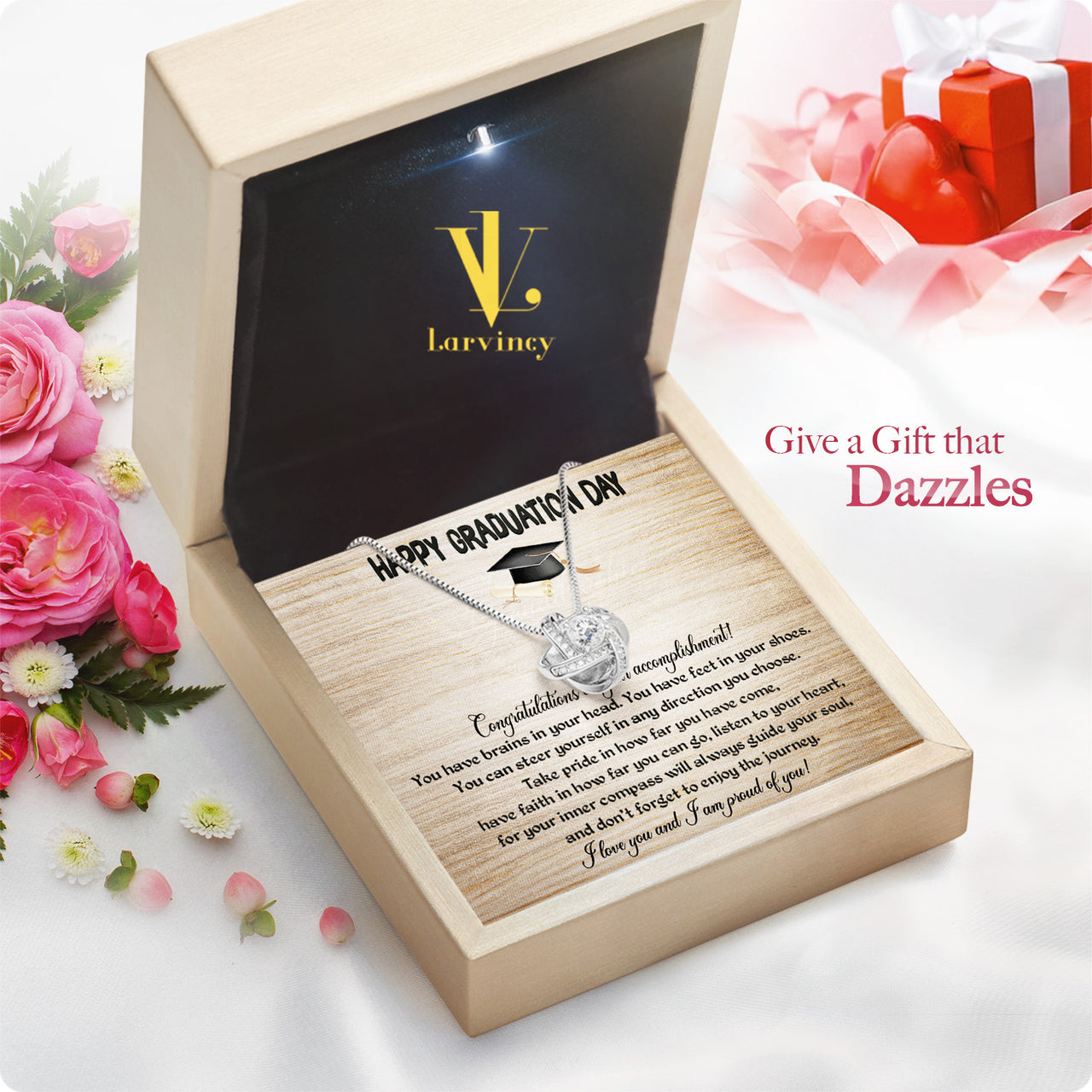 Graduation Day Personalized Message Card Necklace