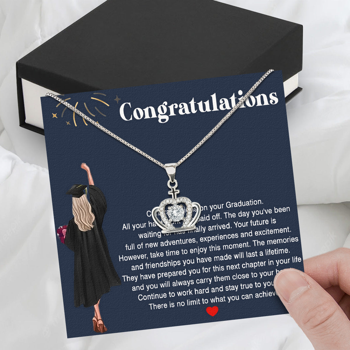 Graduation Day Personalized Message Card Necklace