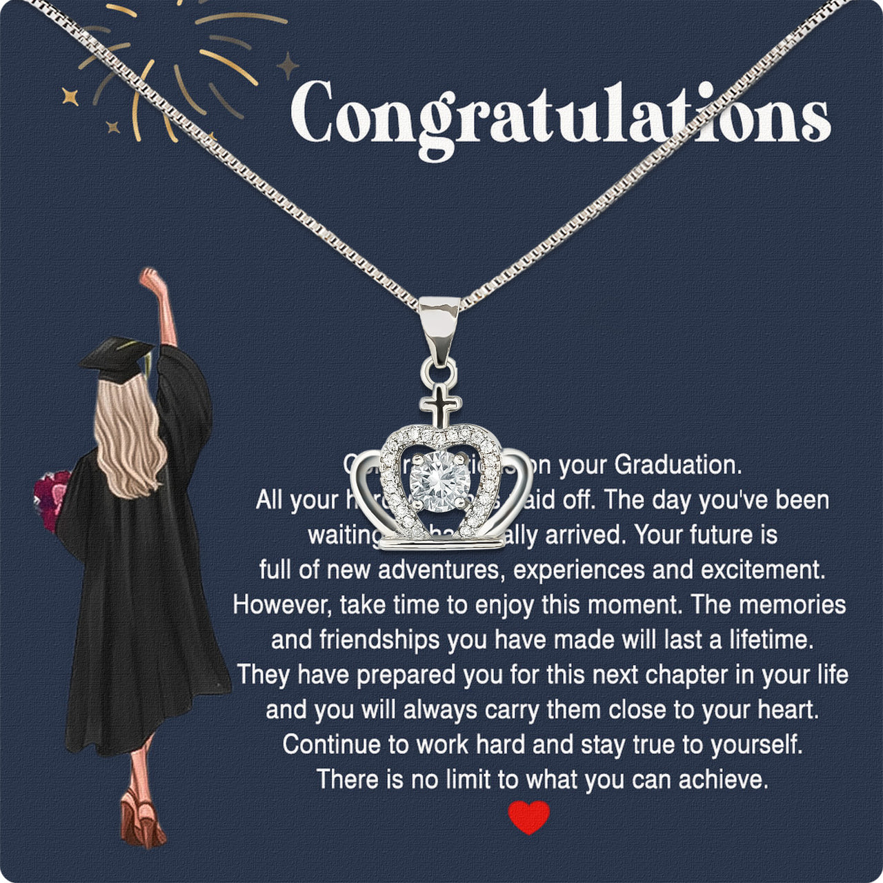 Graduation Day Personalized Message Card Necklace