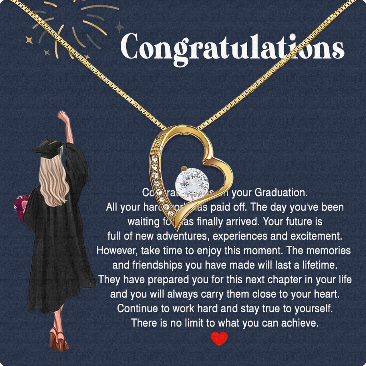 Graduation Day Personalized Message Card Necklace