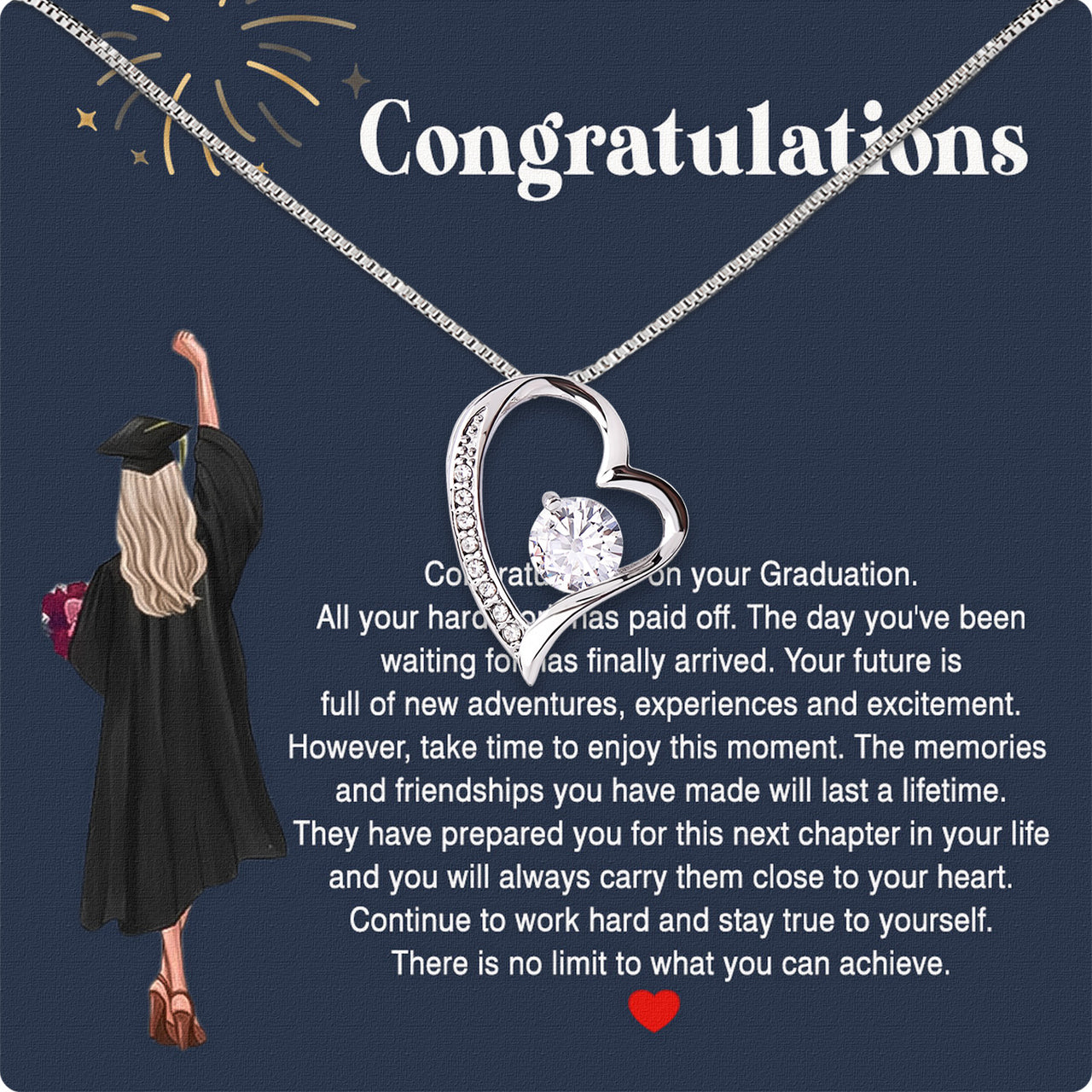 Graduation Day Personalized Message Card Necklace