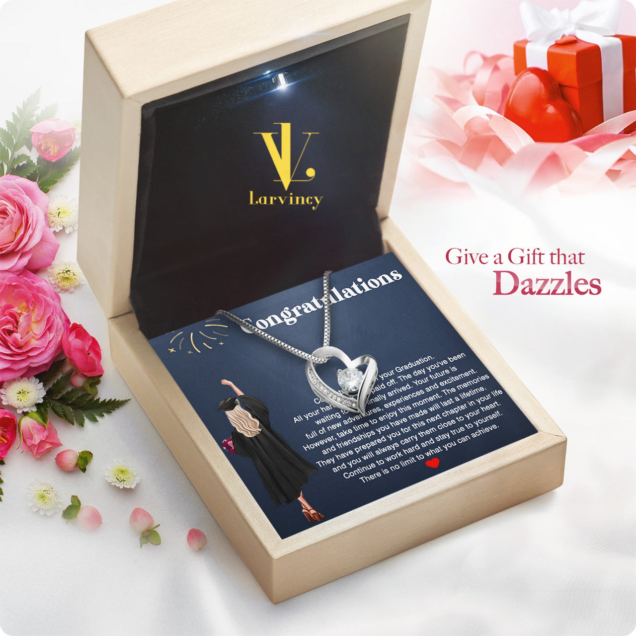 Graduation Day Personalized Message Card Necklace