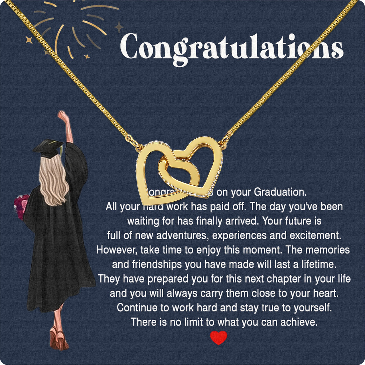 Graduation Day Personalized Message Card Necklace