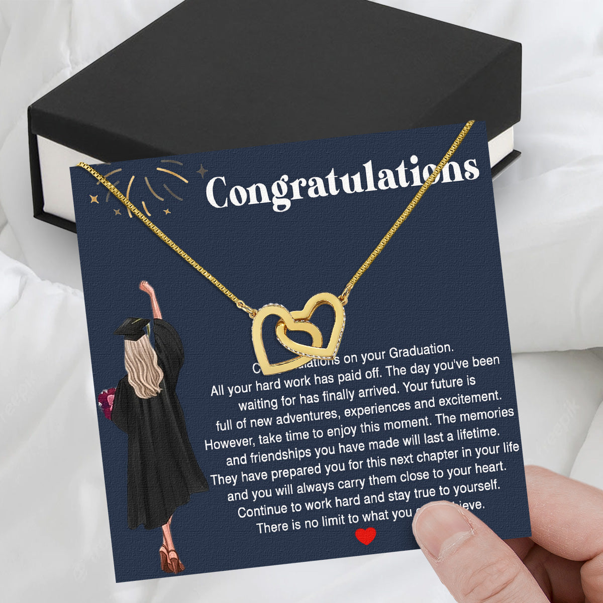 Graduation Day Personalized Message Card Necklace