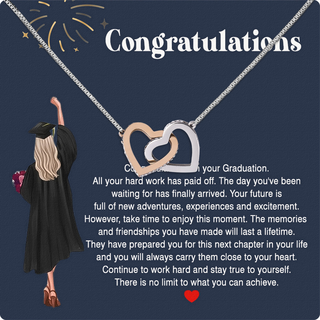 Graduation Day Personalized Message Card Necklace