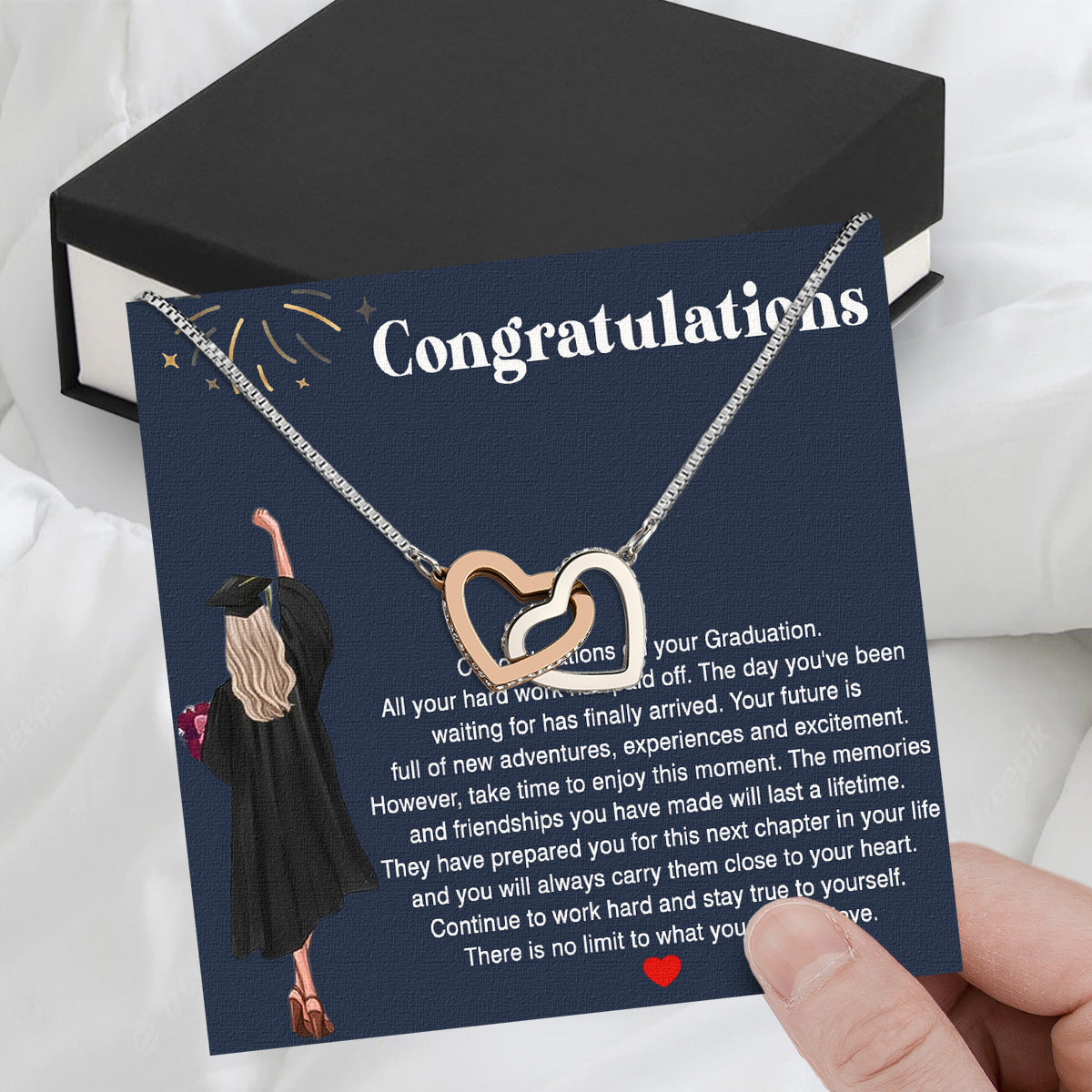 Graduation Day Personalized Message Card Necklace