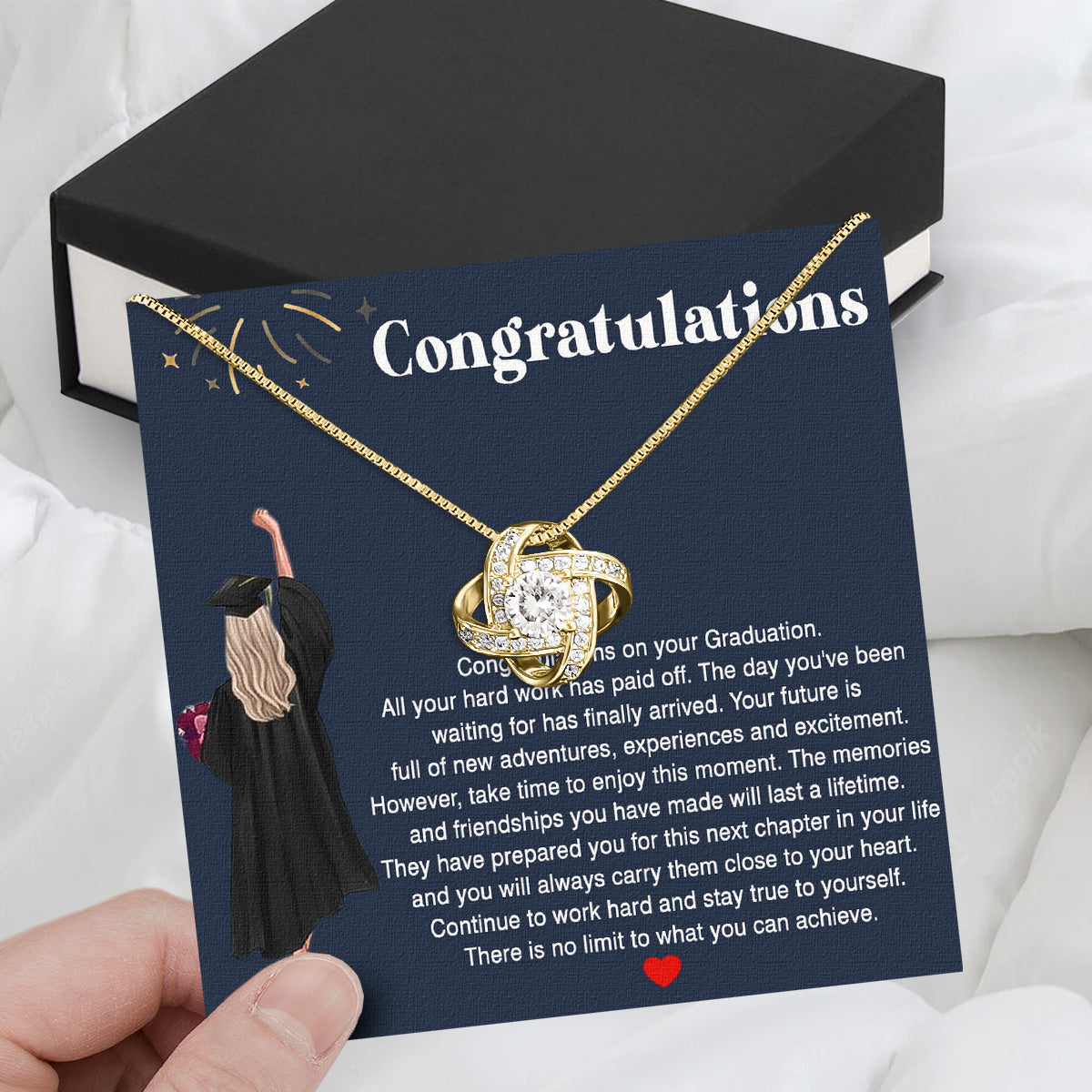 Graduation Day Personalized Message Card Necklace