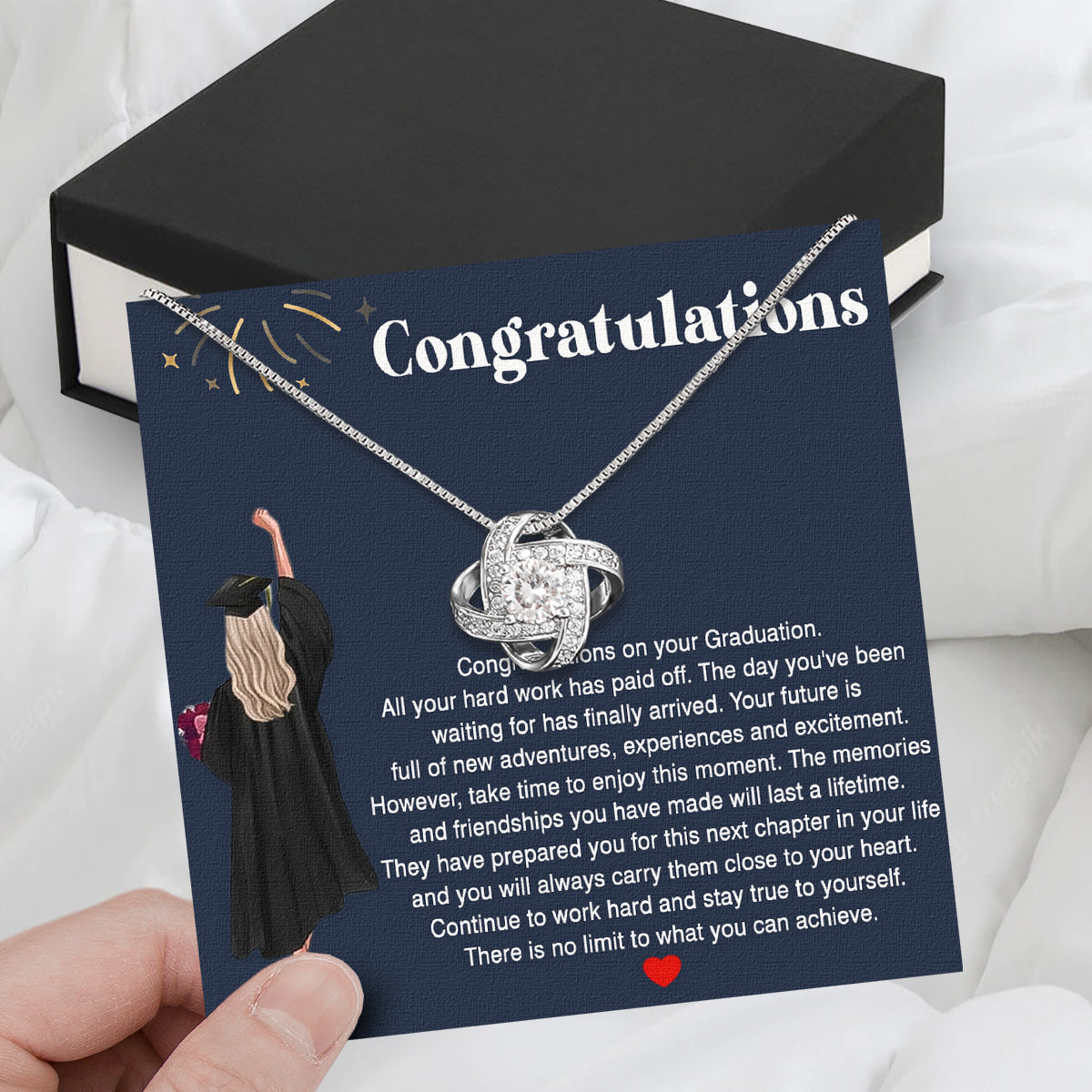 Graduation Day Personalized Message Card Necklace