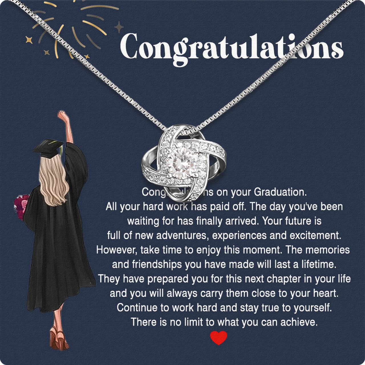 Graduation Day Personalized Message Card Necklace