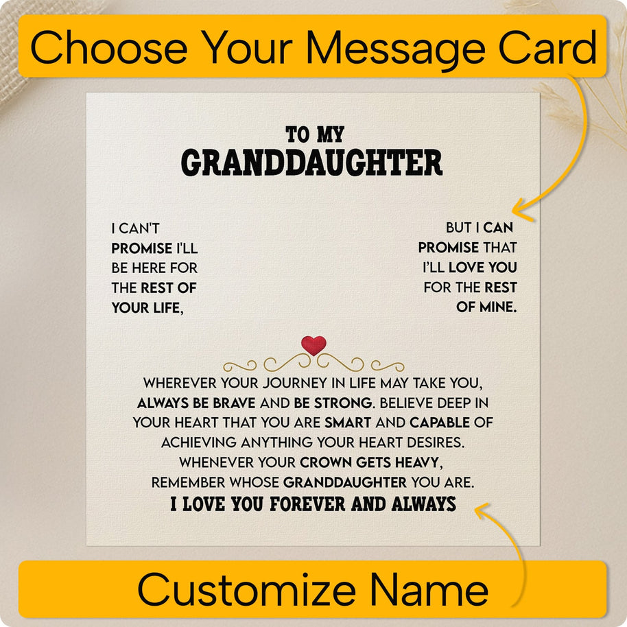 To My Granddaughter Necklace With Message Card - Achieve Anything You Desire