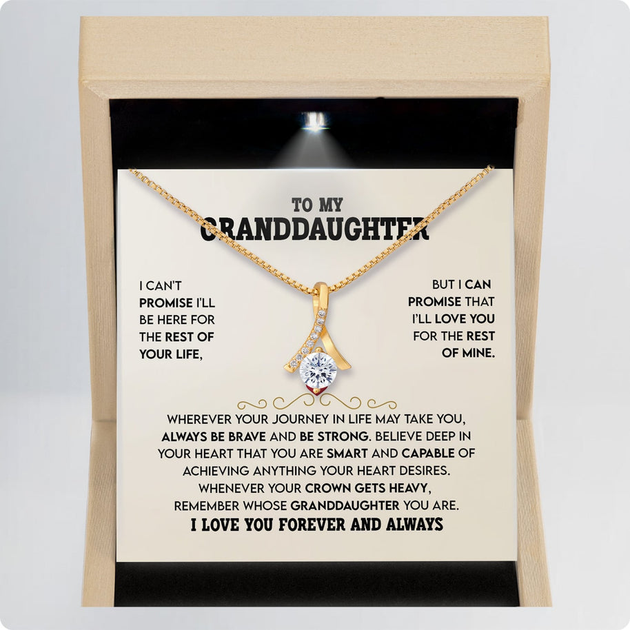 To My Granddaughter Necklace With Message Card - Achieve Anything You Desire