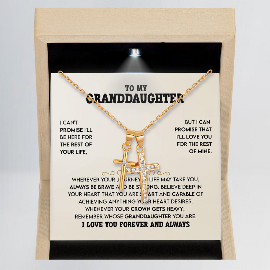 To My Granddaughter Necklace With Message Card - Achieve Anything You Desire