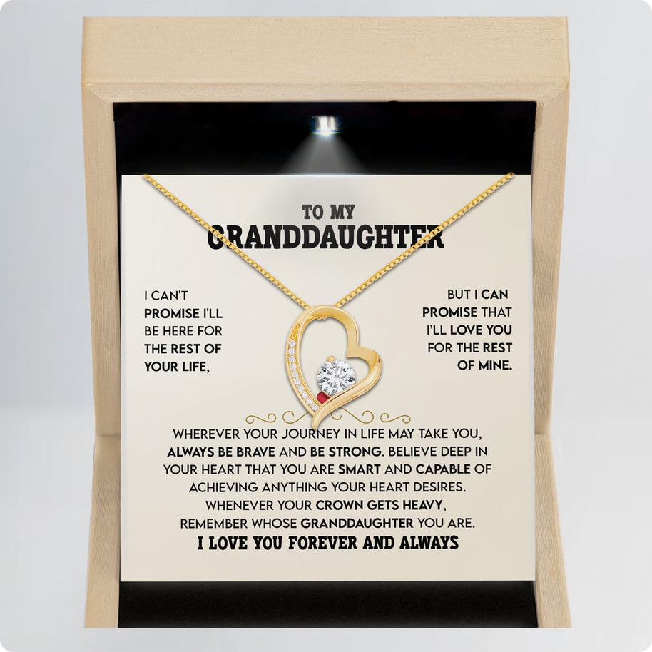 To My Granddaughter Necklace With Message Card - Achieve Anything You Desire