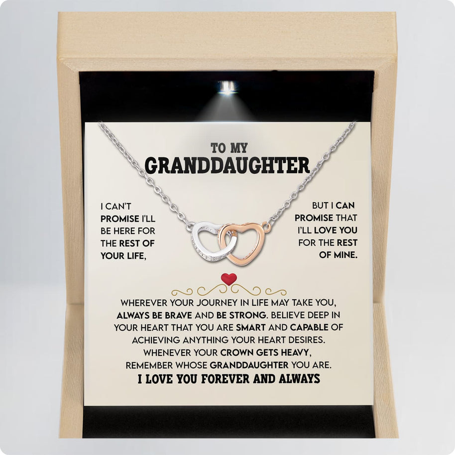 To My Granddaughter Necklace With Message Card - Achieve Anything You Desire