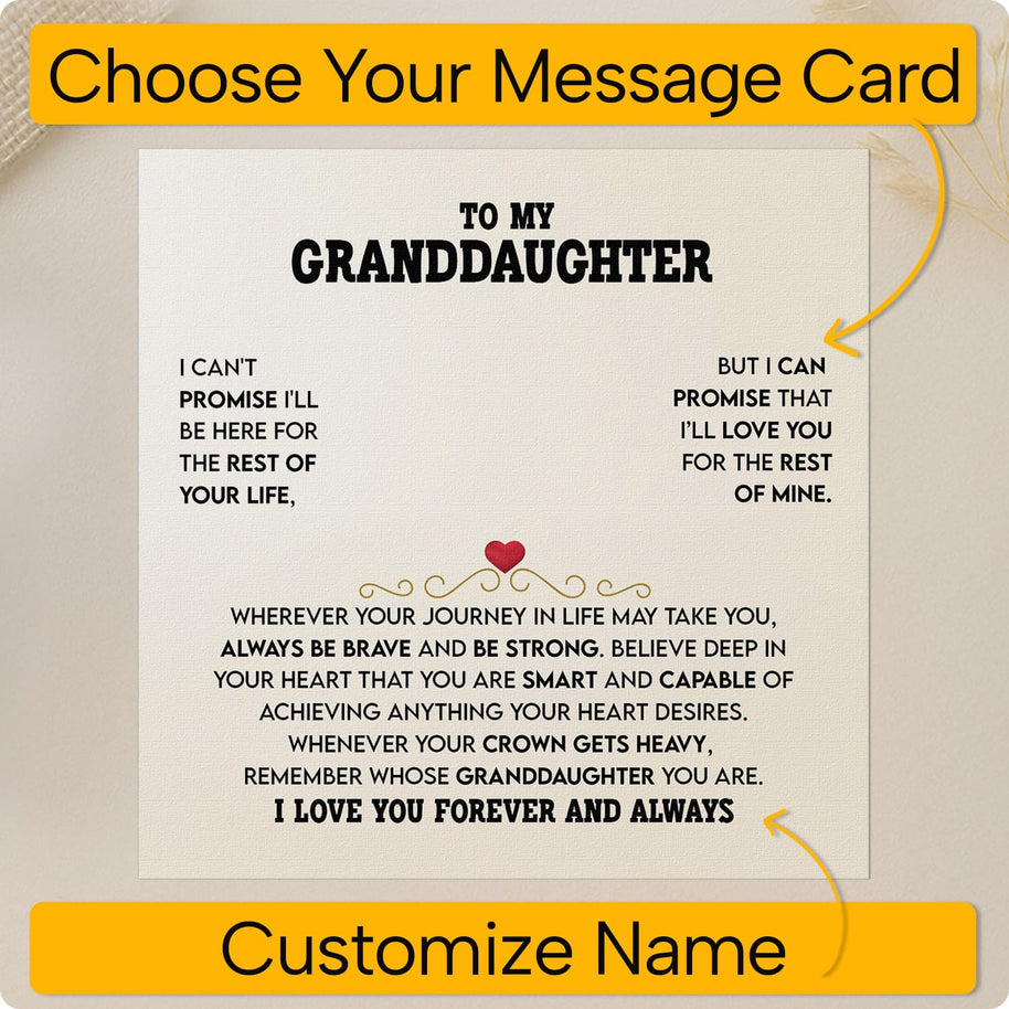 To My Granddaughter Necklace With Message Card - Achieve Anything You Desire