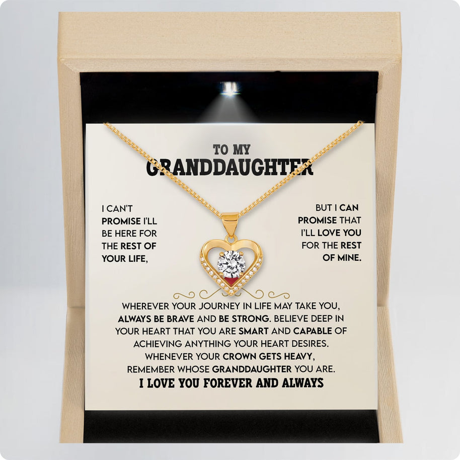 To My Granddaughter Necklace With Message Card - Achieve Anything You Desire