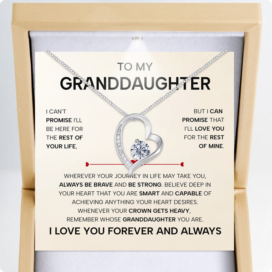 To My Granddaughter Necklace With Heartfelt Message - Unique Jewelry For Granddaughter - Always Be Brave