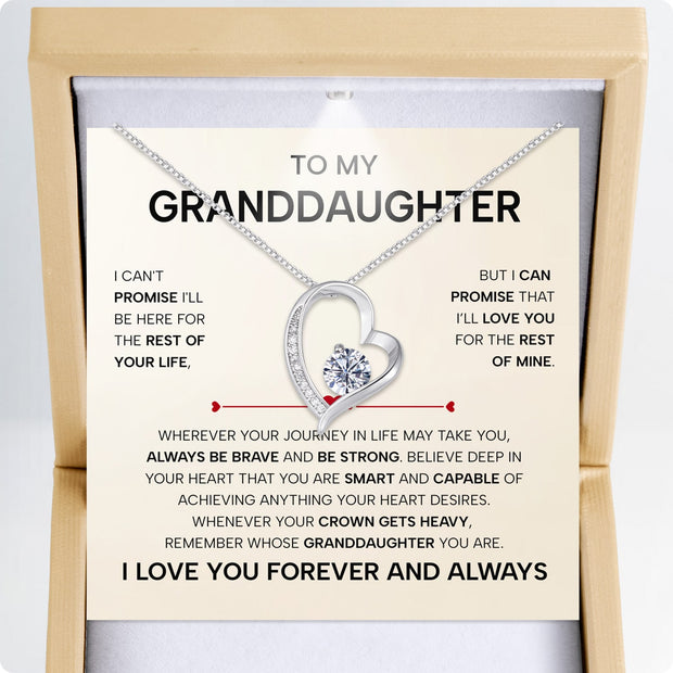 To My Granddaughter Necklace With Heartfelt Message - Unique Jewelry For Granddaughter - Always Be Brave