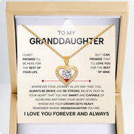 To My Granddaughter Heart Necklace With Heartfelt Message - Unique Jewelry For Granddaughter - Always Be Brave