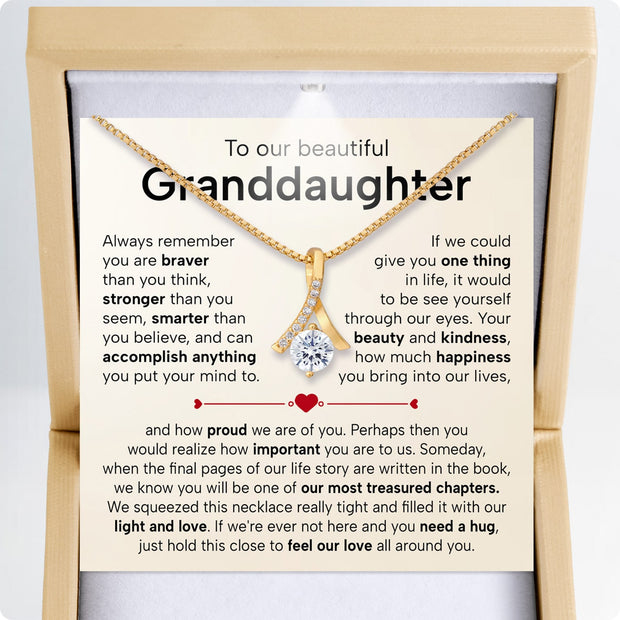 To My Granddaughter Necklace With Heartfelt Message - Unique Jewelry For Granddaughter - Treasured Chapters