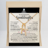 To My Granddaughter Necklace With Message Card - Your Beauty and Kindness