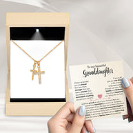 To My Granddaughter Necklace With Message Card - Your Beauty and Kindness