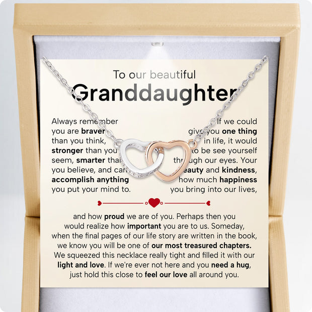 To My Granddaughter Necklace With Heartfelt Message - Unique Jewelry For Granddaughter - Treasured Chapters