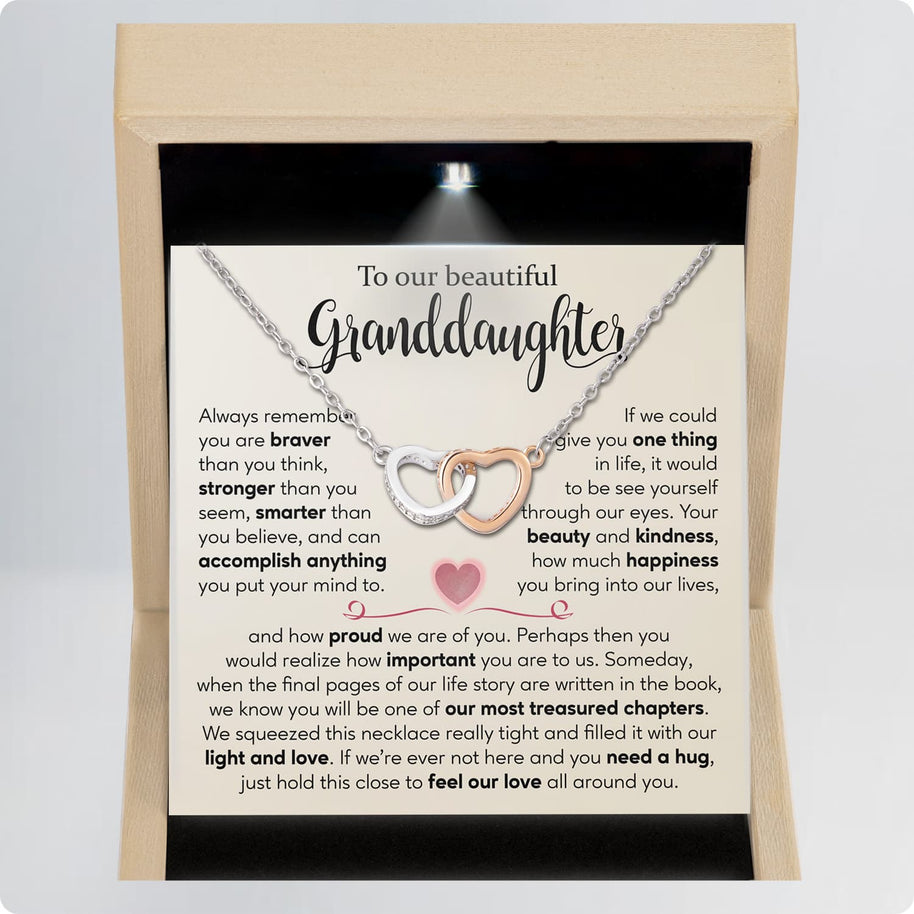 To My Granddaughter Necklace With Message Card - Your Beauty and Kindness
