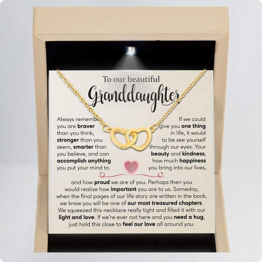 To My Granddaughter Necklace With Message Card - Your Beauty and Kindness