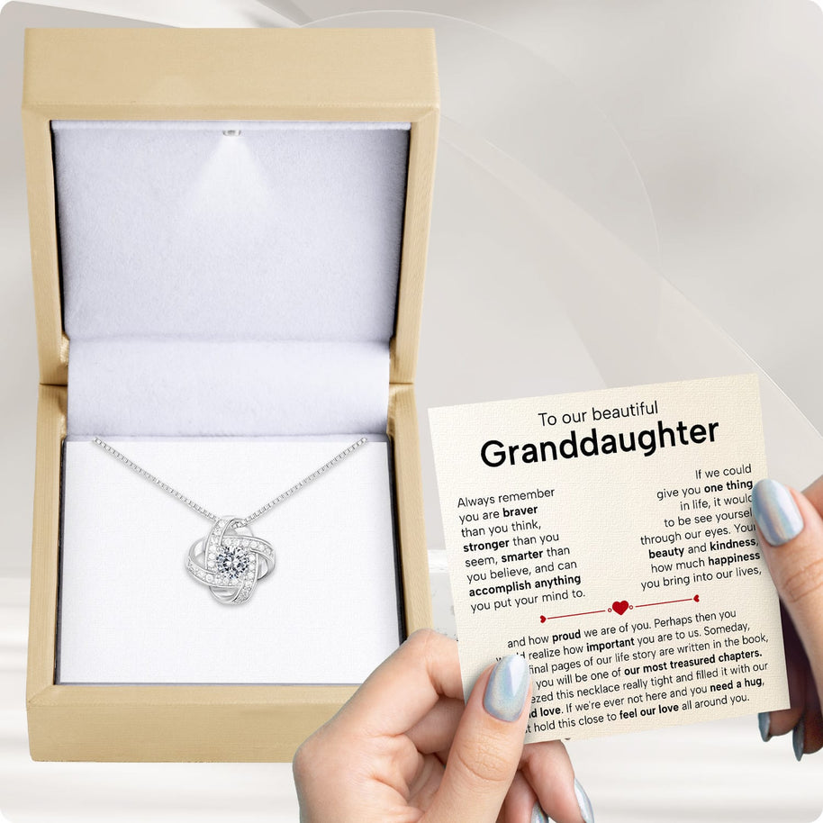 To My Granddaughter Necklace With Heartfelt Message - Unique Jewelry For Granddaughter - Treasured Chapters