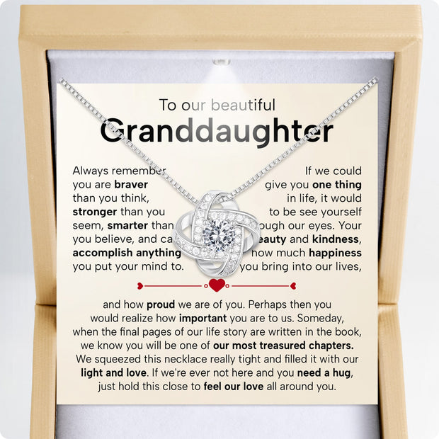 To My Granddaughter Necklace With Heartfelt Message - Unique Jewelry For Granddaughter - Treasured Chapters