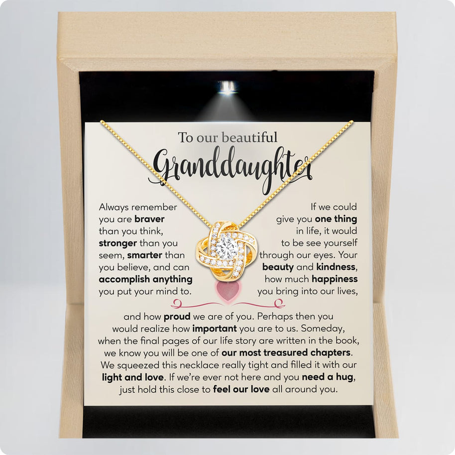 To My Granddaughter Necklace With Message Card - Your Beauty and Kindness