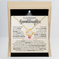 To My Granddaughter Necklace With Message Card - Your Beauty and Kindness