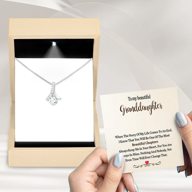 To My Granddaughter Necklace With Message Card - Nothing Will Ever Change That
