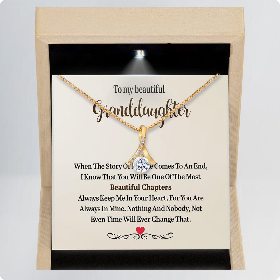 To My Granddaughter Necklace With Message Card - Nothing Will Ever Change That