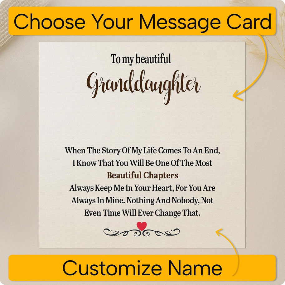 To My Granddaughter Necklace With Message Card - Nothing Will Ever Change That