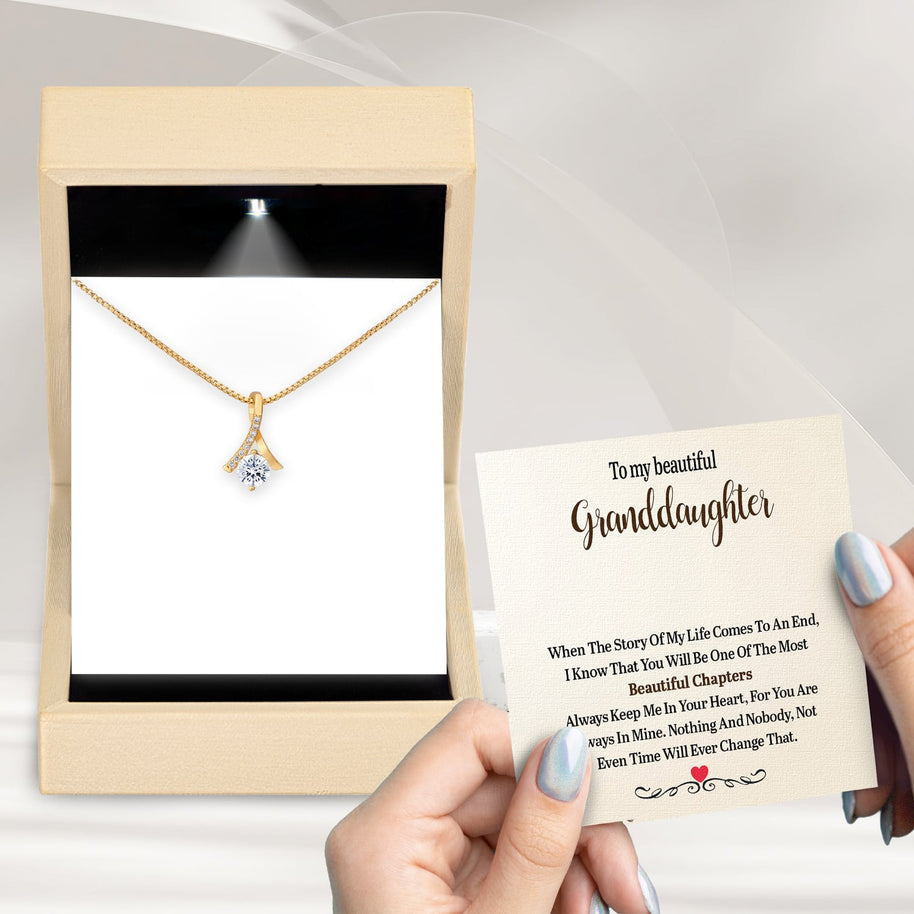 To My Granddaughter Necklace With Message Card - Nothing Will Ever Change That